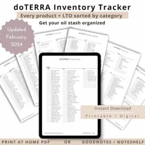doterra inventory tracker mockup