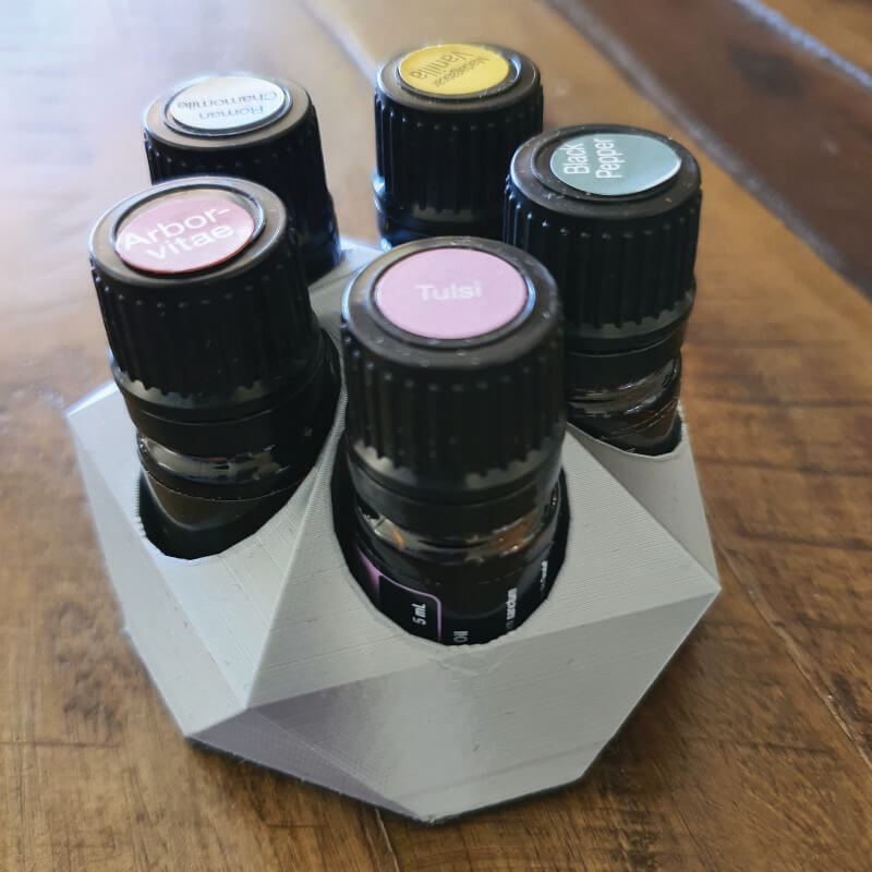 image of silver essential oil storage stand with doterra bottles