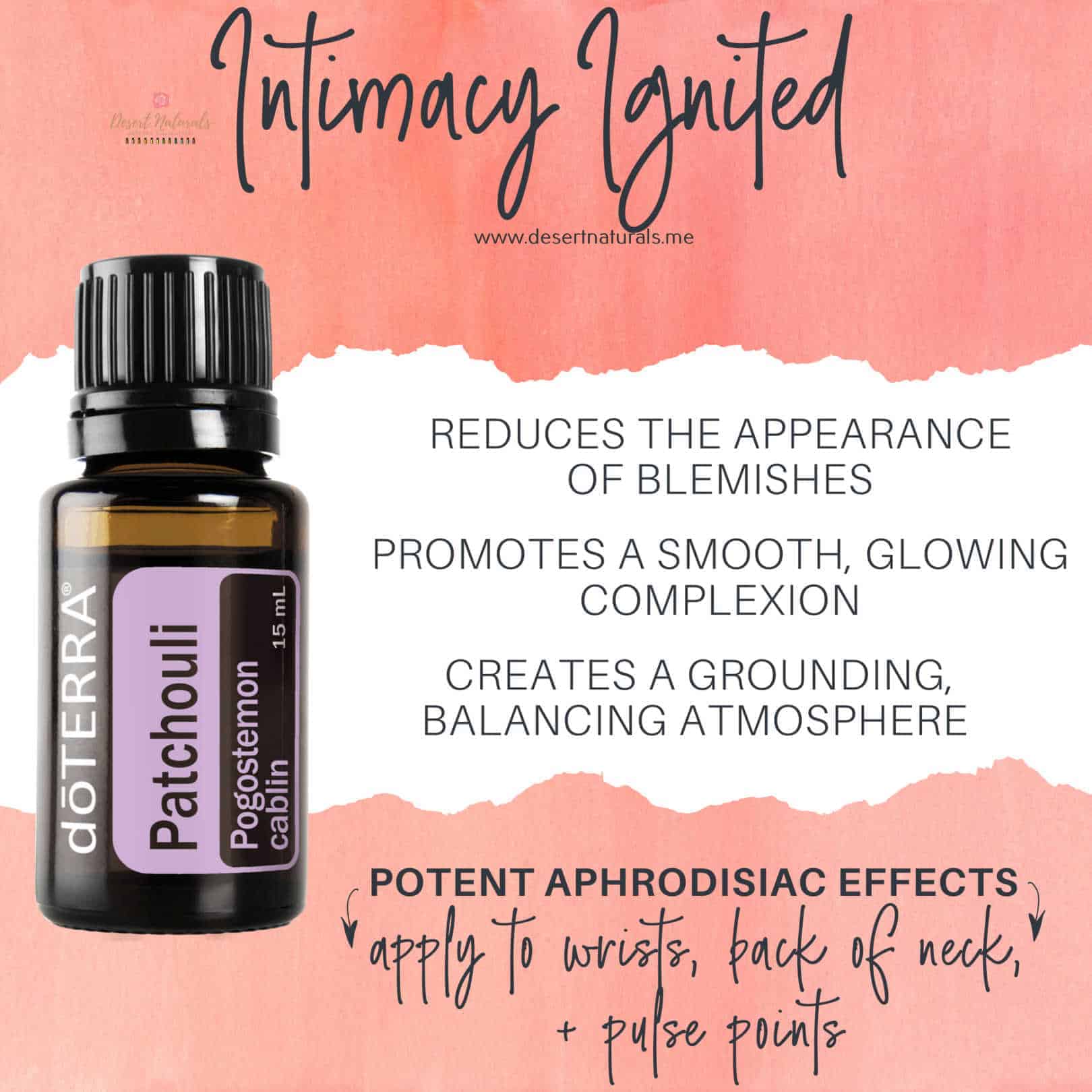 Patchouli essential oil is perfect for romance and valentine's day