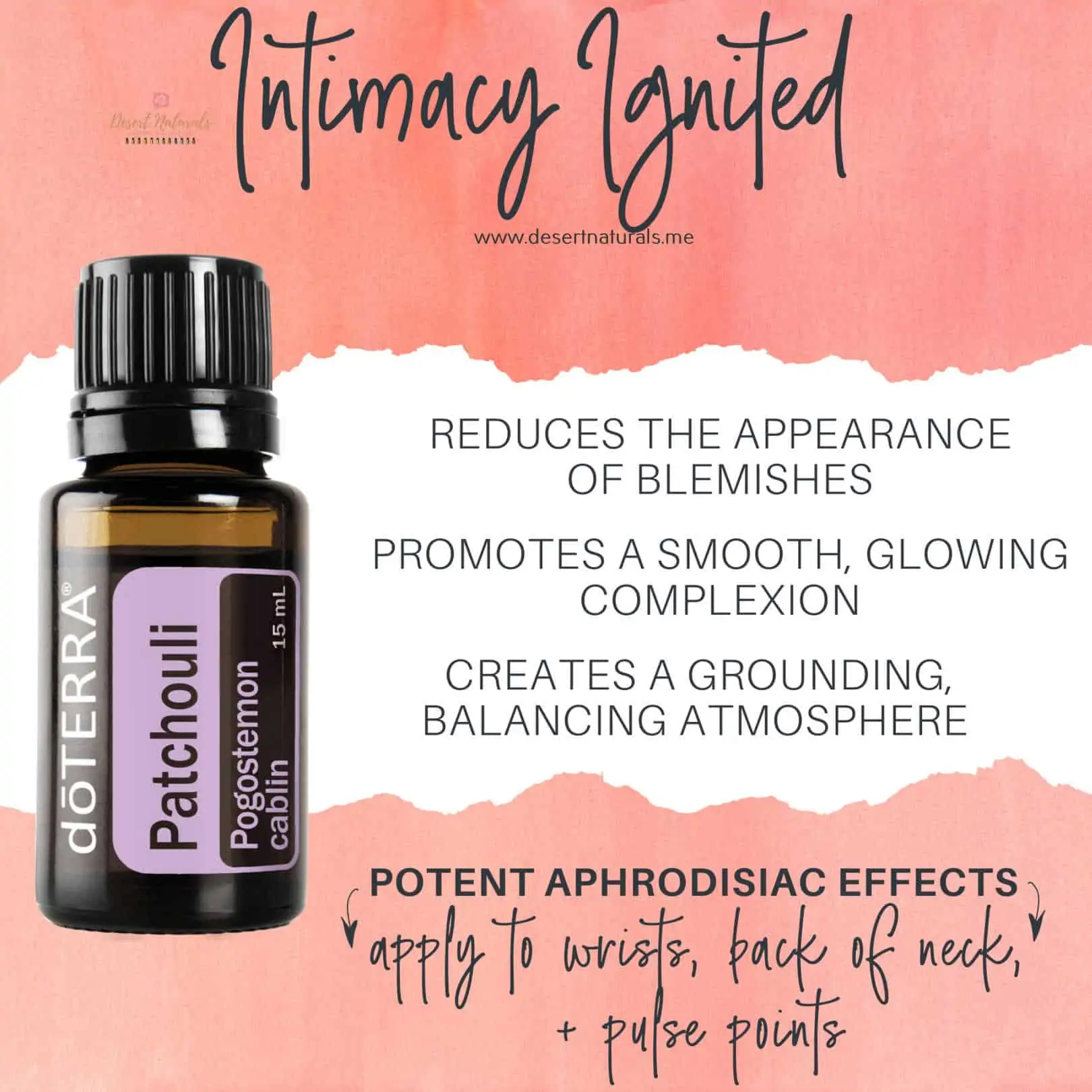 Patchouli essential oil is perfect for romance and valentine's day