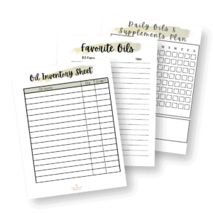 essential oil inventory list, favorite diffuser blends and oils tracker pages come in the black and white printable planner