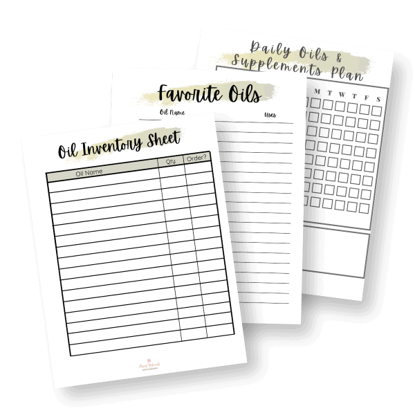 essential oil inventory list, favorite diffuser blends and oils tracker pages come in the black and white printable planner