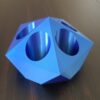 blue 3d printed essential oil roller holder on black background