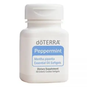 support a healthy digestive tract with enteric coated doterra peppermint softgels which help with gas, bloating, diarrhea, and upset stomach