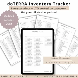 mockup of the doTERRA Inventory tracker pages updated for october 2024