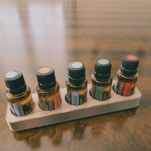image of essential oil organizer strip with doterra bottles in it