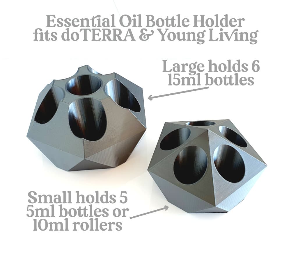 image of large and small essential oil holder geosphere with text description