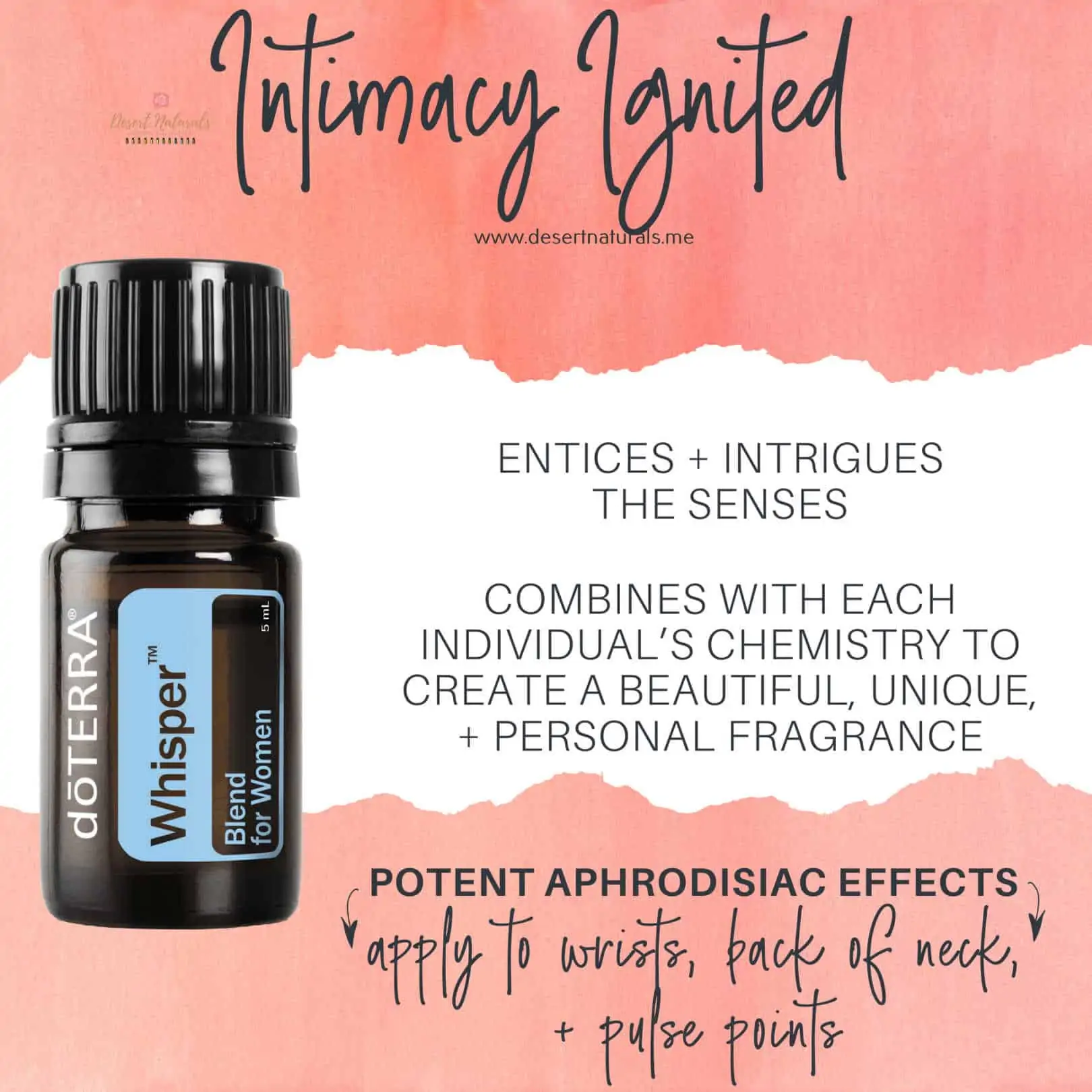 Whisper essential oil is perfect for romance and valentine's day