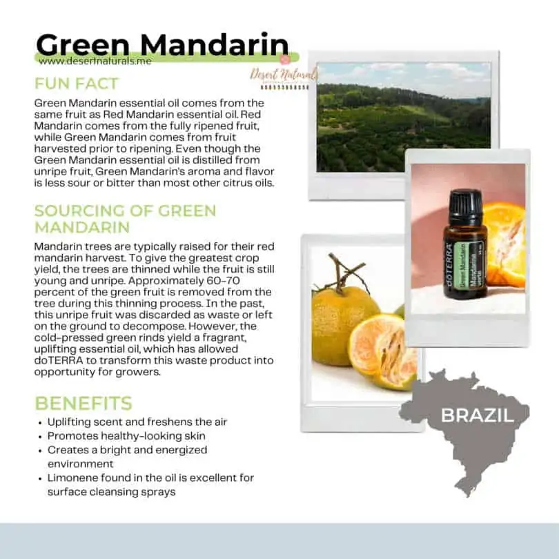 doTERRA Green Mandarin essential oil is sourced from Brazil