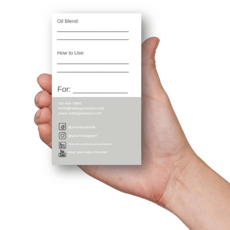 derra business card hand holding back jasmine doterra wellness advocate business card with custom digital download