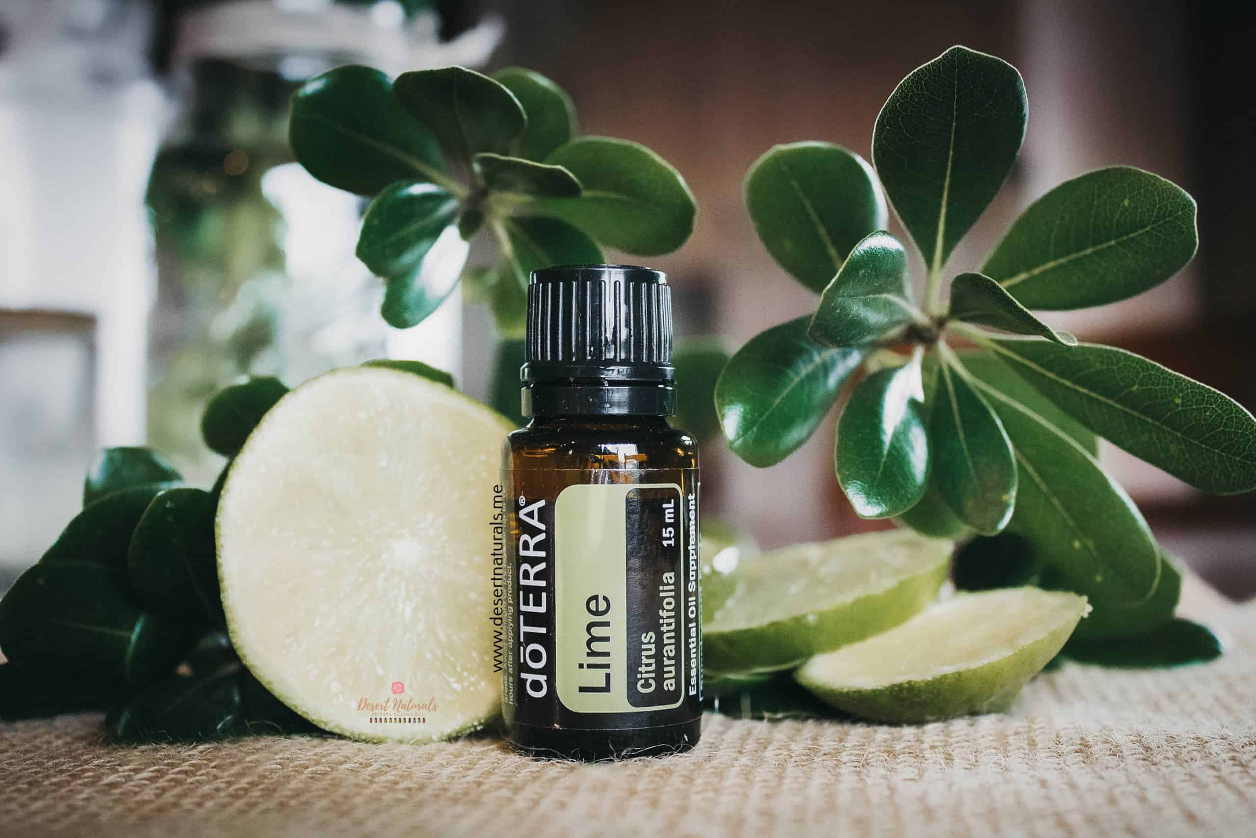 Lime essential oil from doTERRA is very effective in green cleaning recipes