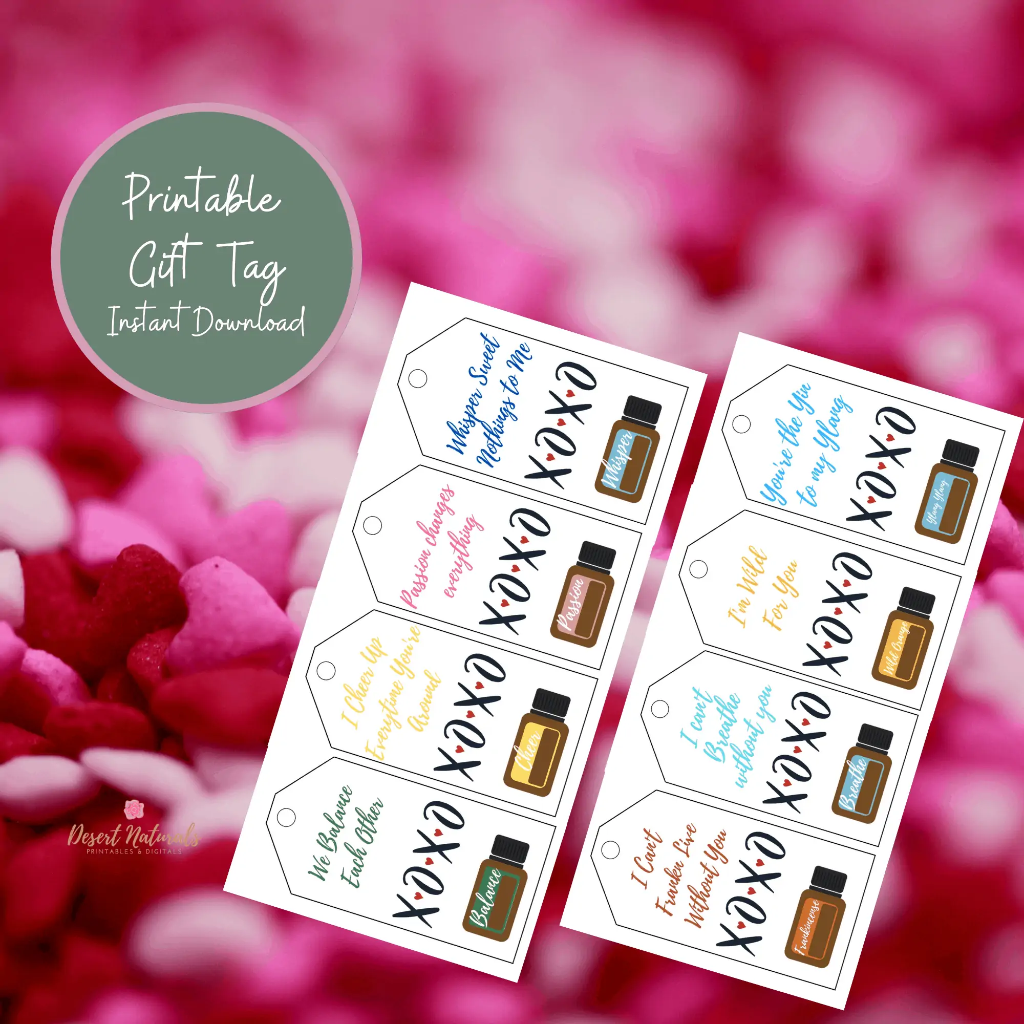 doterra essential oil gift tags with cute quotes for valentines day