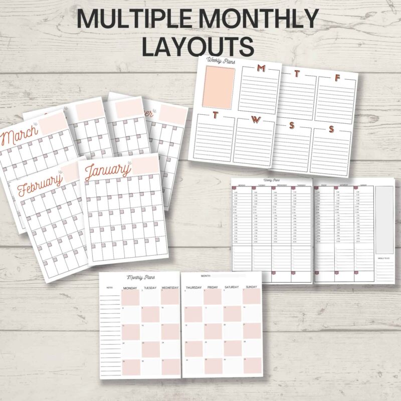 essential oil life planner monthly scheduler You'll get multiple monthly layouts with your essential oil printable planner
