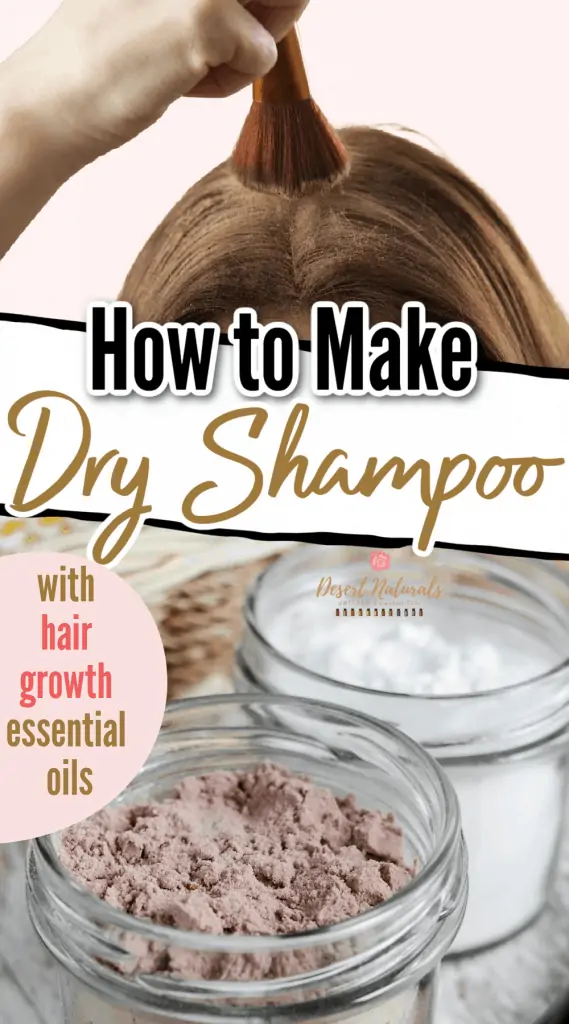 diy dry shampoo recipe with arrowroot powder and essential oils to grow hair