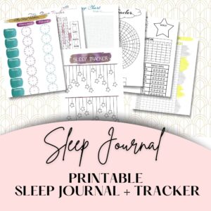 sleep journal printable. sleep tracker with 8 printable pages