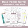 mockup of the pages in the printable sleep tracker journal