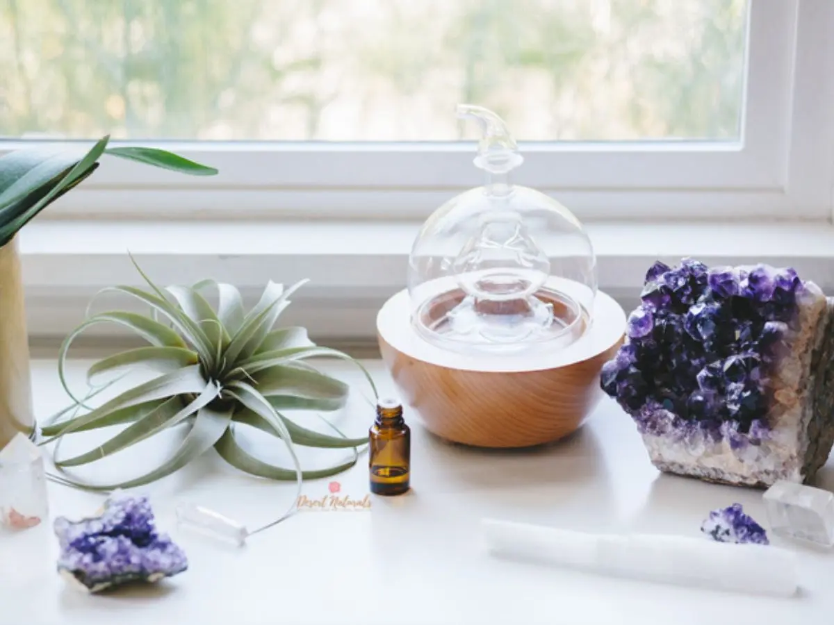 essential oil diffuser with amethyst crystal for sleep