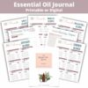 mockup of the pages in the essential oil journal printable