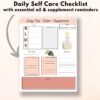 image of the daily self care checklist that is in the essential oil journal