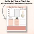 image of the daily self care checklist that is in the essential oil journal