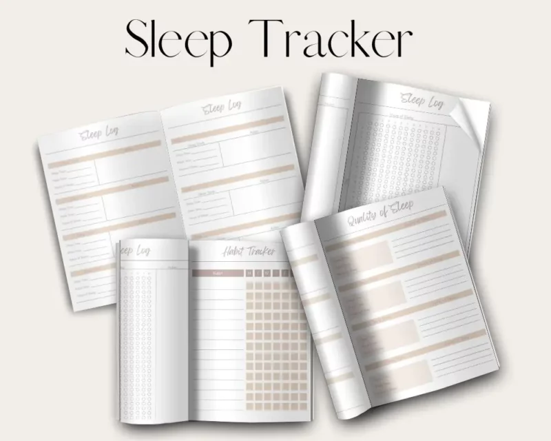 mockup pages of sleep tracker printable