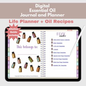 mockup of the digital essential oil journal