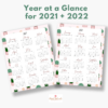 house plant journal year at a glance 2021 2022 printables