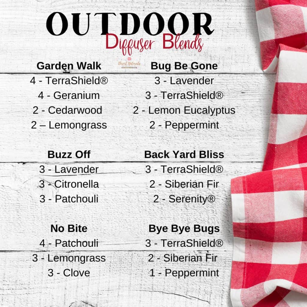 outdoor diffuser blends for keeping bugs away