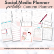 mockup of the social media printable content planner