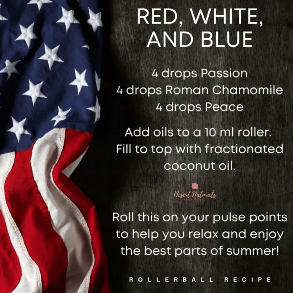Red White and Blue Rollerball recipe with U.S. flag on side