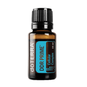 15ml bottle of doTERRA DDR Prime Cellular Complex Essential Oil Blend on white background