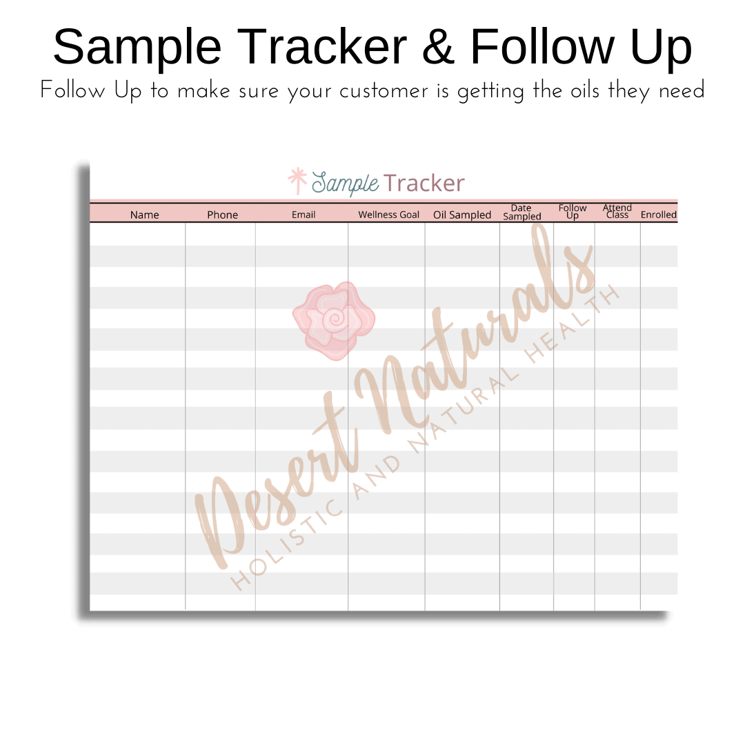 image of the essential oil sample tracker that is in the doterra business planner