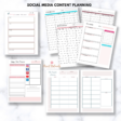 social media content planner pages from the doterra business binder printable
