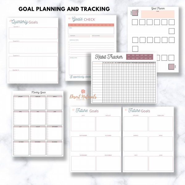 goal planning pages from the doterra essential oil buiness binder printable