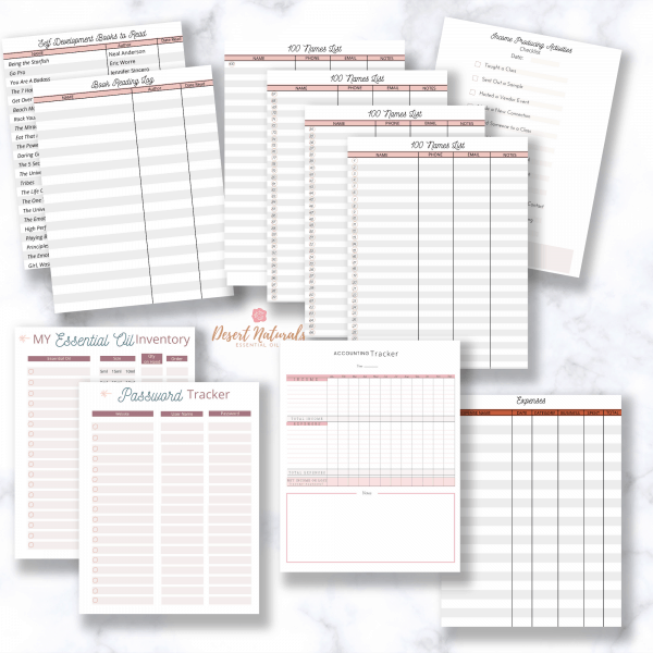 pages from the essential oil business binder for doterra