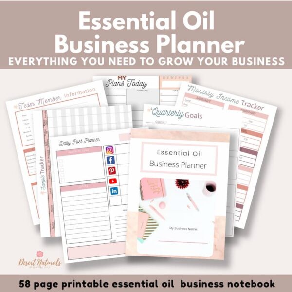 mockup of the essential oil business planner printable binder
