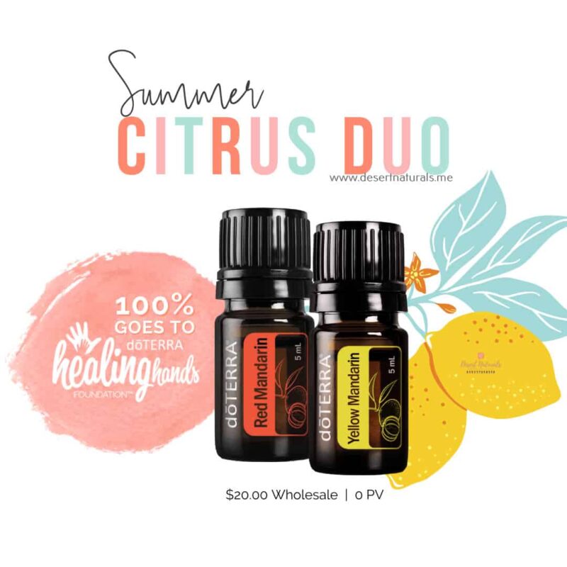 Citrus Duo - Give Back Promo-368-190459 summer citrus duo give back promo info with 5ml bottle of red mandarin and yellow mandarin