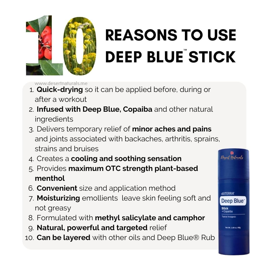 a list of 10 reason to use the deep blue stick