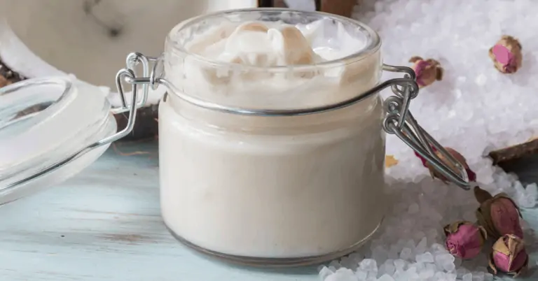 jar of diy whipped body butter with essential oil