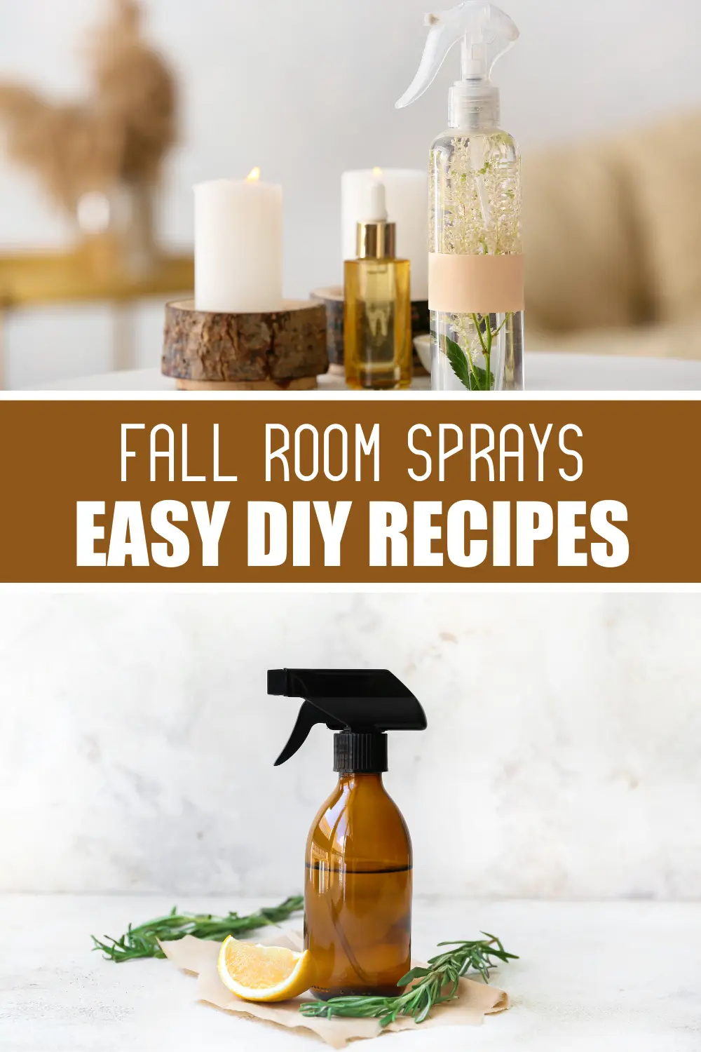 image of a glass spray bottle and text fall room sprays easy diy recipes