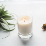 homemade candle with essential oil