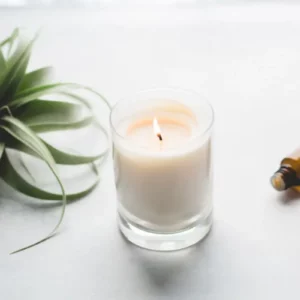 homemade candle with essential oil