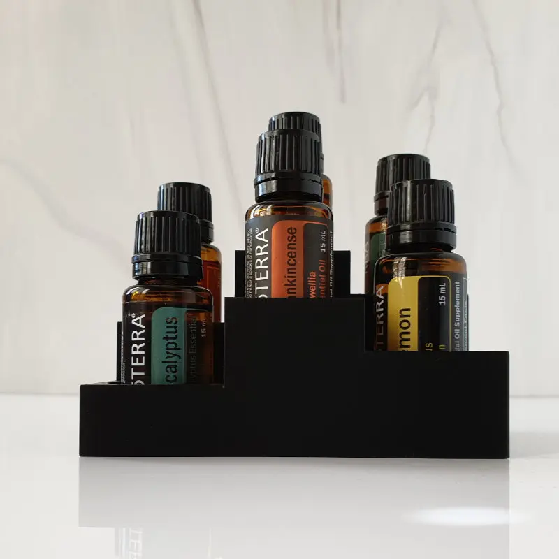 essential oil storage display for retail with doterra bottles