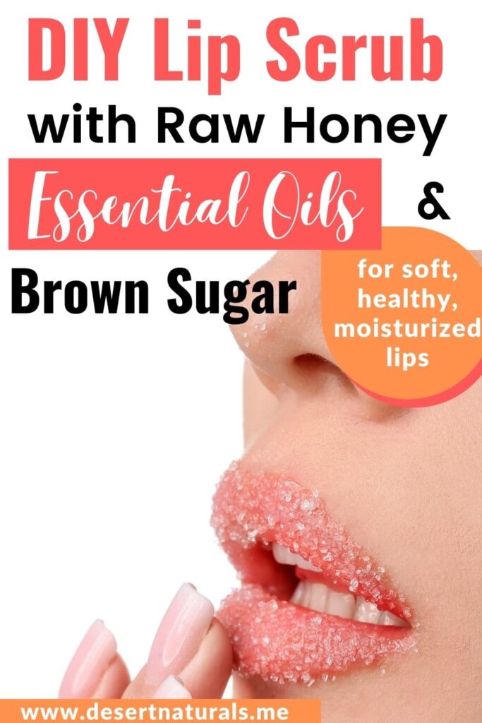 lip sugar scrub with essential oil pin