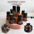 image of round two level essential oil storage shelf