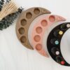 moon essential oil holder in 3 colors with eucalyptus sprig
