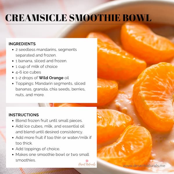 Creamsicle essential oil Smoothie Bowl Recipe
