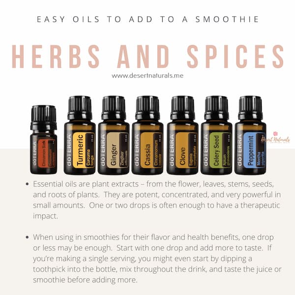 essential oil smoothie herbs and spices