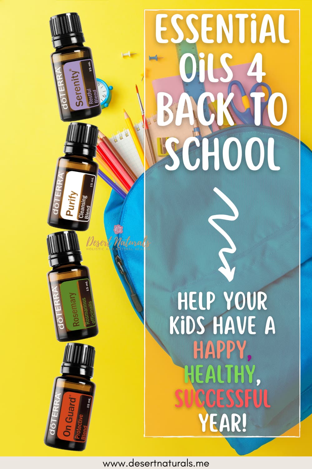 back to school essential oils pin