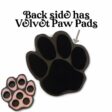 white background with image of front and back of dog paw essential oil storage